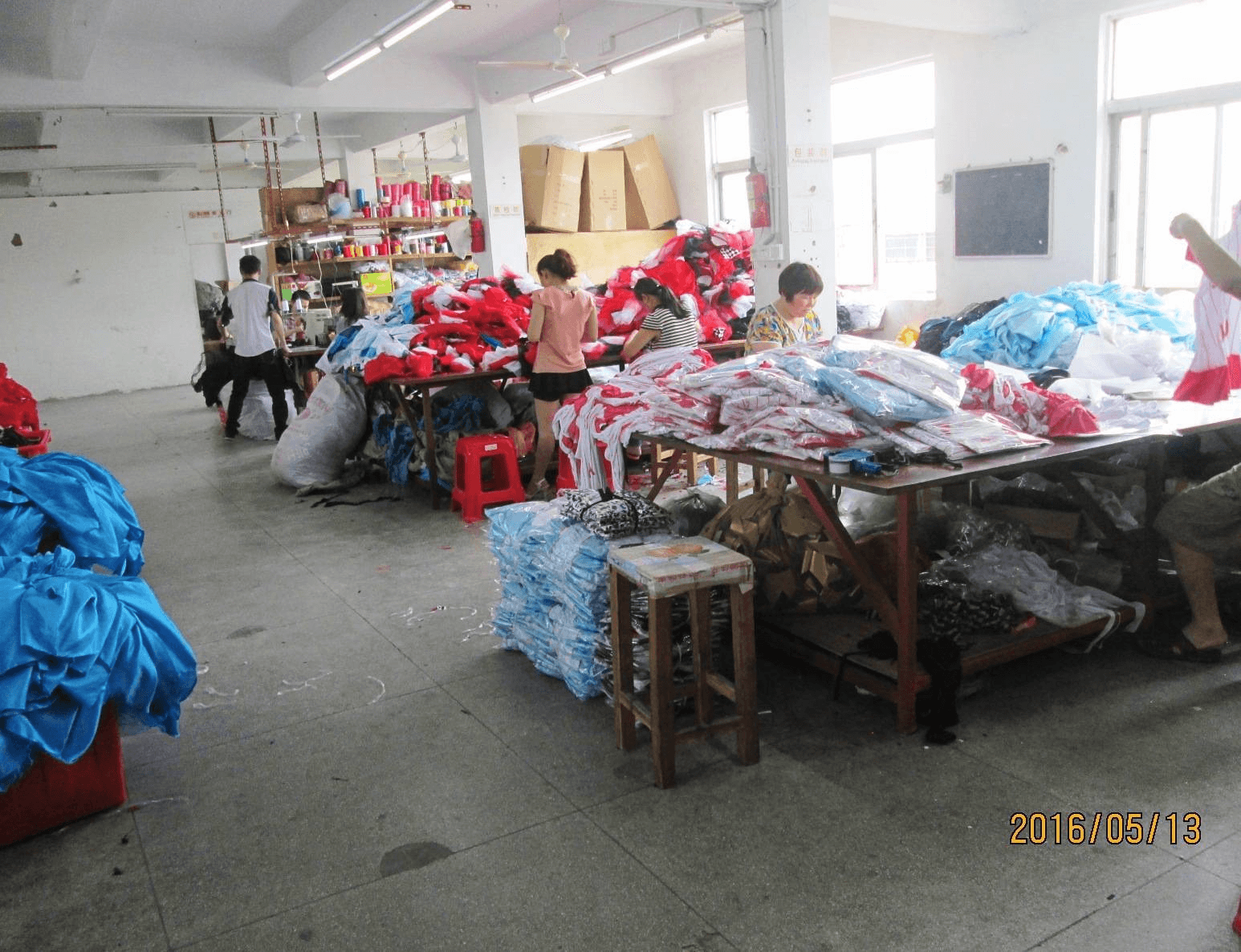 Supplied finishing and garment preparation area