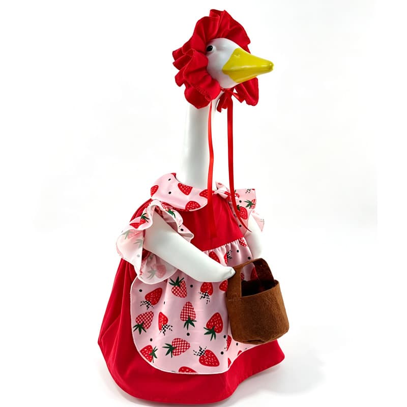 Thanksgiving Strawberry Print Porch Goose Dress
