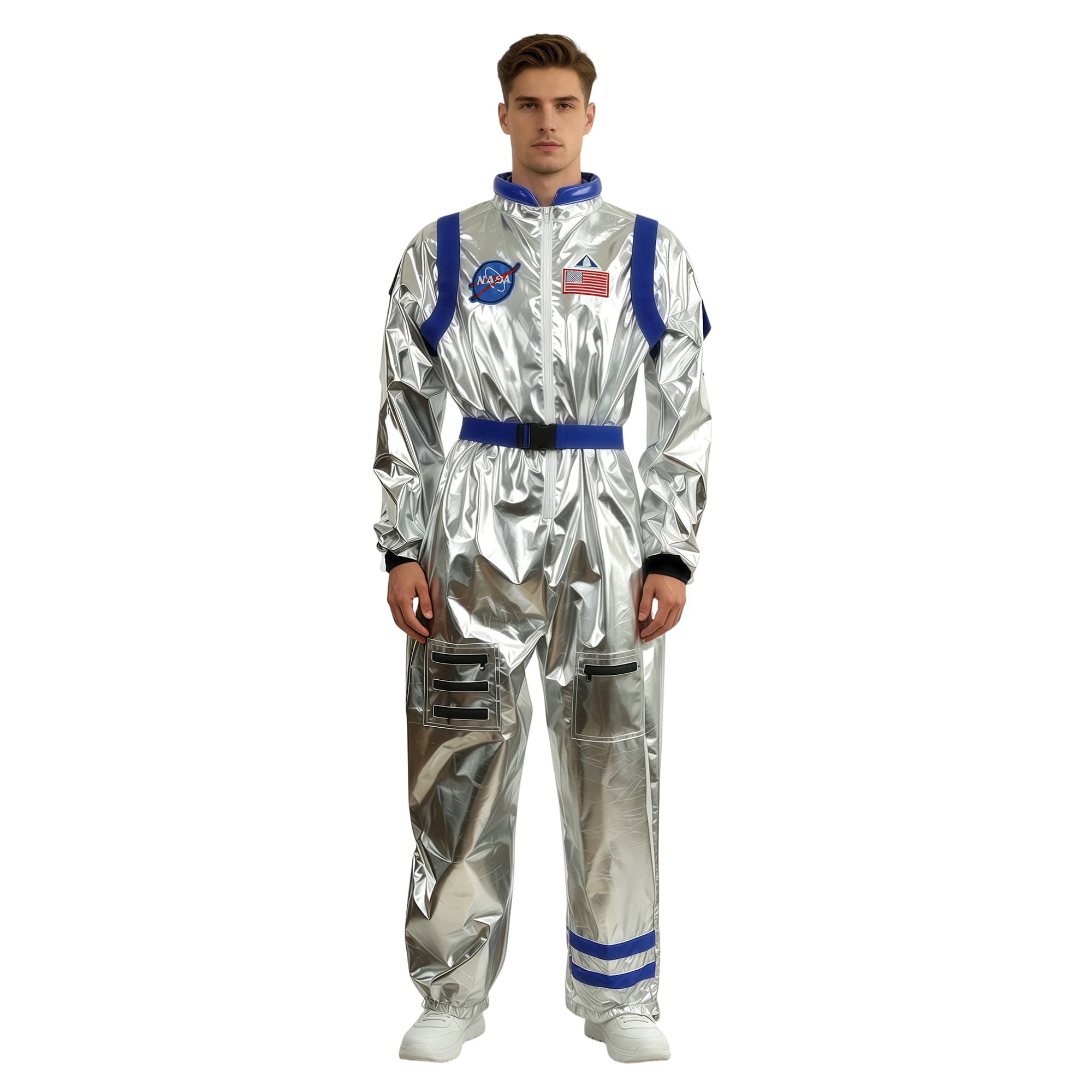 Adult Silver Blue Astronaut Costume