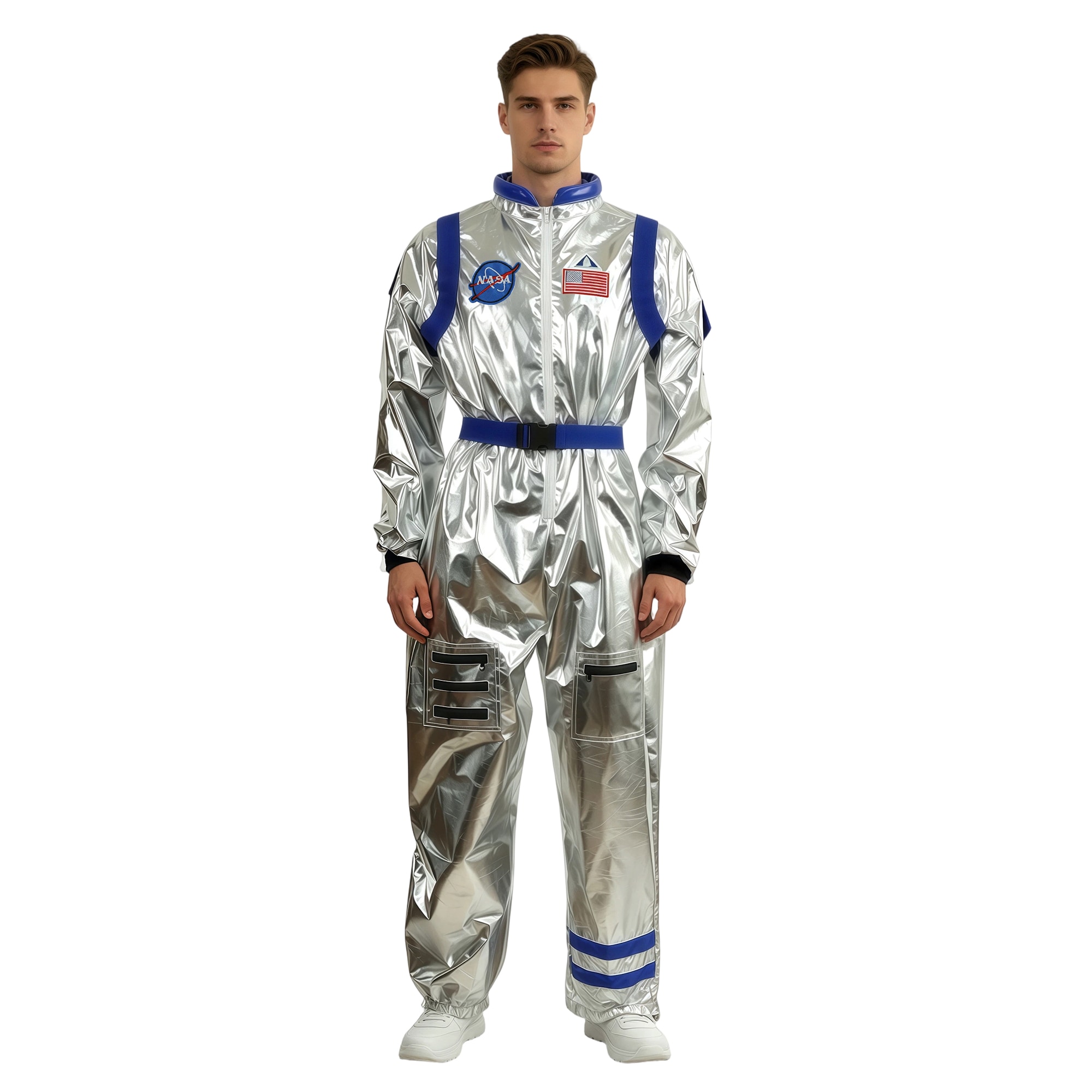 Adult Silver Blue Astronaut Costume