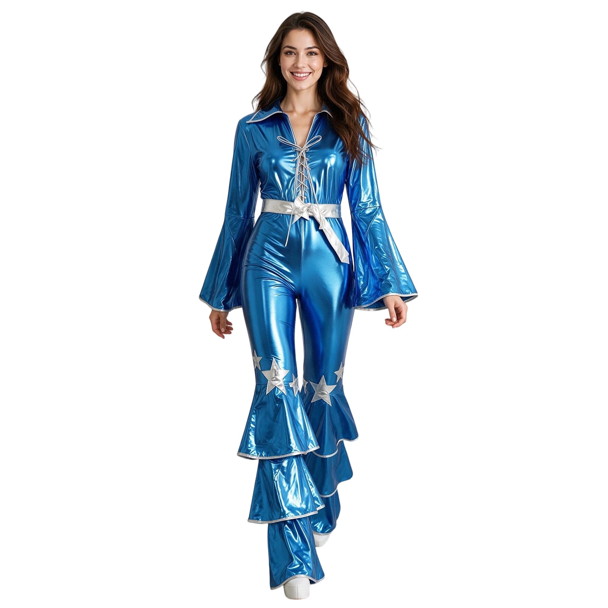 Adult Blue Star Disco Jumpsuit