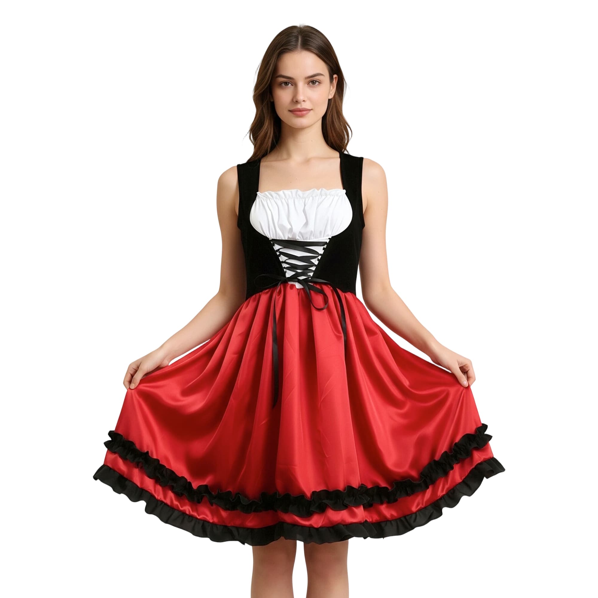 Adult Red and Black Folk Dress Costume